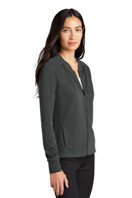 MM3001 MERCER+METTLE Women's Double-Knit Bomber Anchor Grey