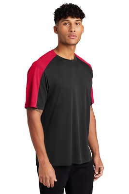 ST354 Sport-Tek 3.8-ounce 100% Polyester T-Shirt Black/ True Red