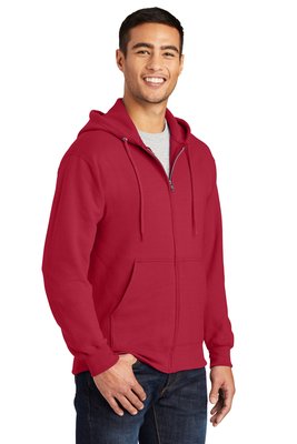 PC90ZH Port & Company Essential Fleece Full-Zip Hooded Sweatshirt Red