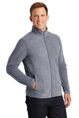 F235 Port Authority Heather Microfleece Full-Zip Jacket True Navy Heather