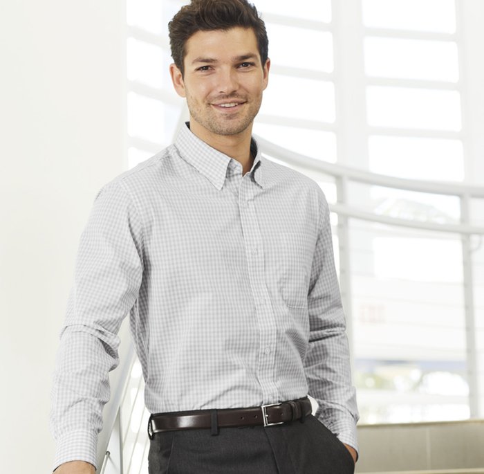 S639 Port Authority Plaid Pattern Easy Care Shirt Navy