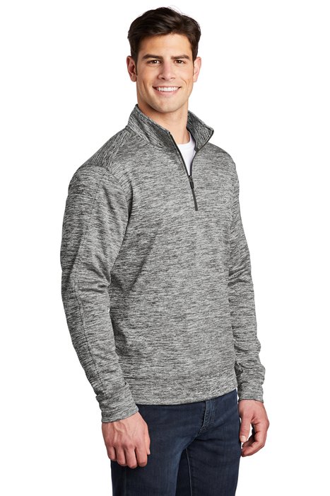 ST226 Sport-Tek PosiCharge Electric Heather Fleece 1/4-Zip Pullover Black Electric