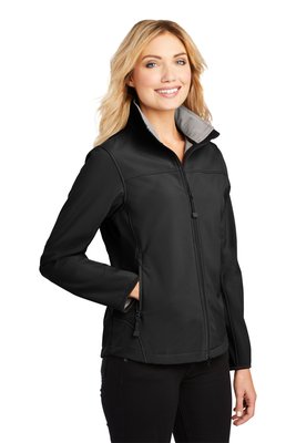 L790 Port Authority Ladies Glacier Soft Shell Jacket Black/ Chrome
