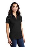 LST653 Sport-Tek 3.8-ounce Ladies Micropique Sport-Wick Piped Polo Black/ Iron Grey
