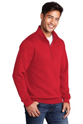 PC78Q Port & Company Core Fleece 1/4-Zip Pullover Sweatshirt Red