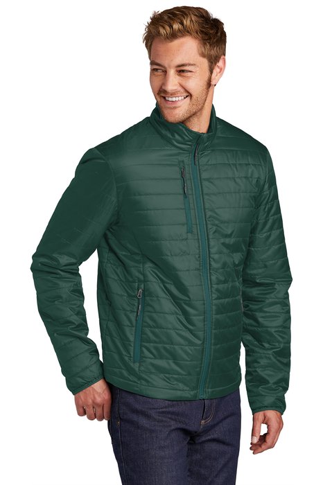 J850 Port Authority Packable Puffy Jacket Tree Green/ Marine Green