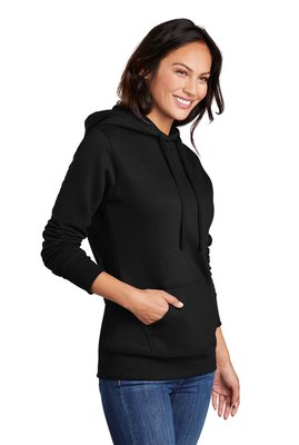 LPC78H Port & Company Ladies Core Fleece Pullover Hooded Sweatshirt Jet Black