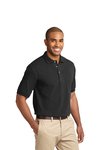 TLK420 Port Authority 7-ounce Tall Heavyweight Cotton Pique Polo Black