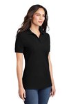 LKP155 Port & Company 6.5-ounce Ladies Core Blend Pique Polo Jet Black
