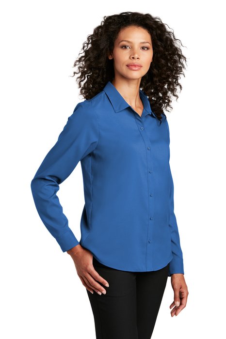 LW401 Port Authority Ladies Long Sleeve Performance Staff Shirt True Blue
