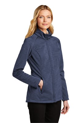 L339 Port Authority Ladies Stream Soft Shell Jacket Dress Blue Navy Heather
