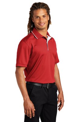K467 Sport-Tek 3.8-ounce Dri-Mesh Polo with Tipped Collar and Piping Red/ White