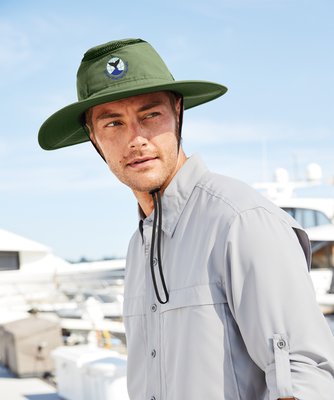 C947 Port Authority Outdoor Ventilated Wide Brim Hat Olive Leaf