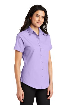 L508 Port Authority Ladies Short Sleeve Easy Care Shirt Bright Lavender