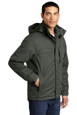 J302 Port Authority Herringbone 3-in-1 Parka Spruce Green