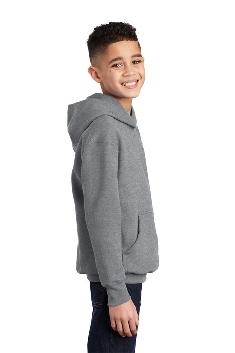 PC90YH Port & Company Youth Core Fleece Pullover Hooded Sweatshirt Athletic Heather