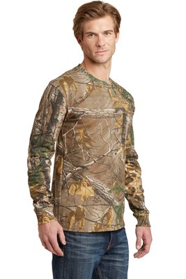 S020R Russell Outdoors Realtree Long Sleeve Explorer 100% Cotton T-Shirt with Pocket Realtree Xtra