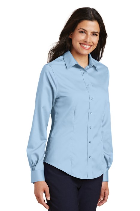 L638 Port Authority Ladies Non-Iron Twill Shirt Sky Blue