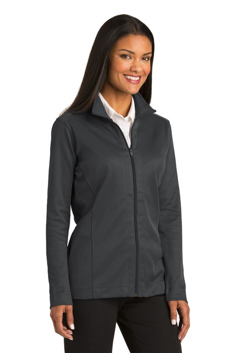 L805 Port Authority Ladies Vertical Texture Full-Zip Jacket Iron Grey/ Black