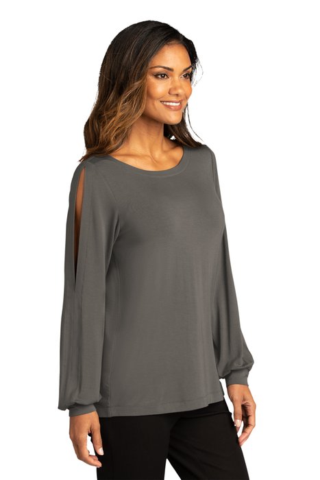 LK5600 Port Authority 6.6-ounce Jewel Neck T-Shirt Sterling Grey