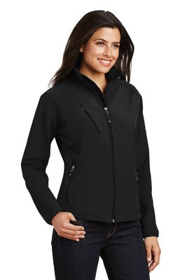 L705 Port Authority Ladies Textured Soft Shell Jacket Black