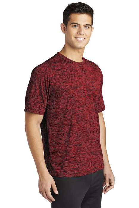ST390 Sport-Tek 4.1-ounce 100% Polyester T-Shirt Deep Red-Black Electric