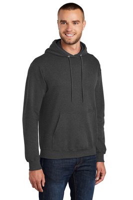PC78HT Port & Company Tall Core Fleece Pullover Hooded Sweatshirt Dark Heather Grey