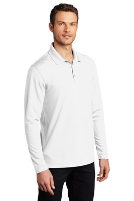 K110LS Port Authority 4.5-ounce Dry Zone UV Micro-Mesh Long Sleeve Polo White