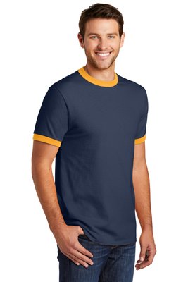 PC54R Port & Company 5.4-ounce 100% Cotton T-Shirt Navy/ Gold