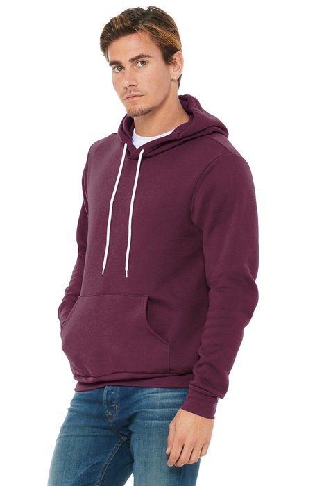 BC3719 BELLA+CANVAS Unisex Sponge Fleece Pullover Hoodie Maroon