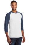 PC55RS Port & Company 5.5-ounce T-Shirt White/ Navy