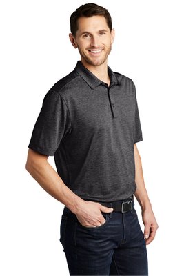 K585 Port Authority 4.7-ounce Shadow Stripe Polo Deep Black
