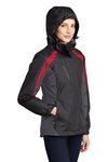L321 Port Authority Ladies Colorblock 3-in-1 Jacket Black/ Magnet/ Signal Red
