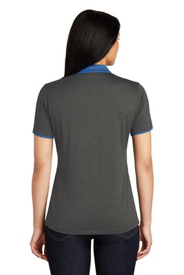 LST667 Sport-Tek 3.8-ounce Ladies Heather Contender Contrast Polo Graphite Heather/ True Royal