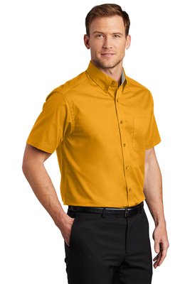 S508 Port Authority Short Sleeve Easy Care Shirt Athletic Gold/ Light Stone