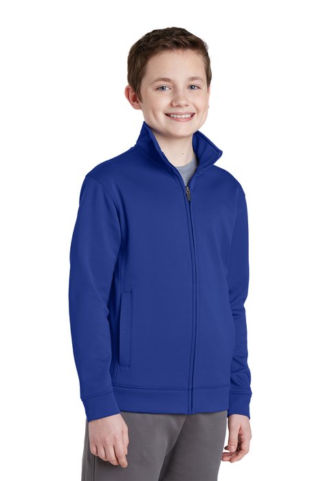 YST241 Sport-Tek Youth Sport-Wick Fleece Full-Zip Jacket True Royal