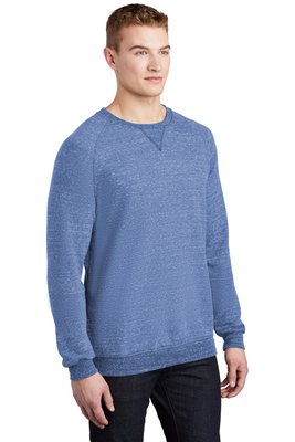91M JERZEES Snow Heather French Terry Raglan Crew Royal