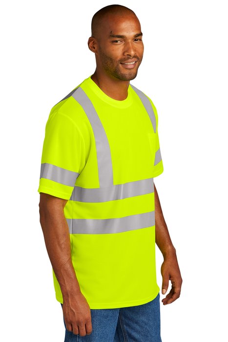 CS202 CornerStone ANSI 107 Class 3 100% Polyester 4.1-ounce T-Shirt Safety Yellow
