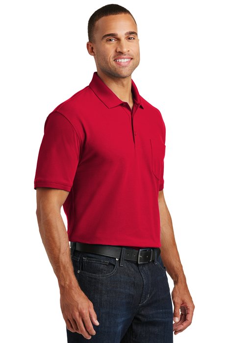 K100P Port Authority 4.4-ounce Core Classic Pique Pocket Polo Rich Red
