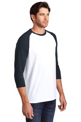 DM136 District 4.5-ounce T-Shirt New Navy/ White
