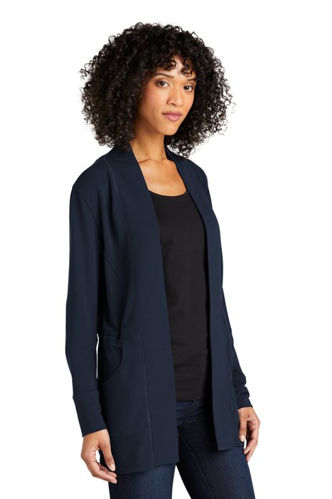 LK825 Port Authority Ladies Microterry Cardigan River Blue Navy