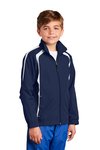 YST60 Sport-Tek Youth Colorblock Raglan Jacket True Navy/ White