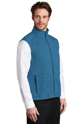 F236 Port Authority Sweater Fleece Vest Medium Blue Heather