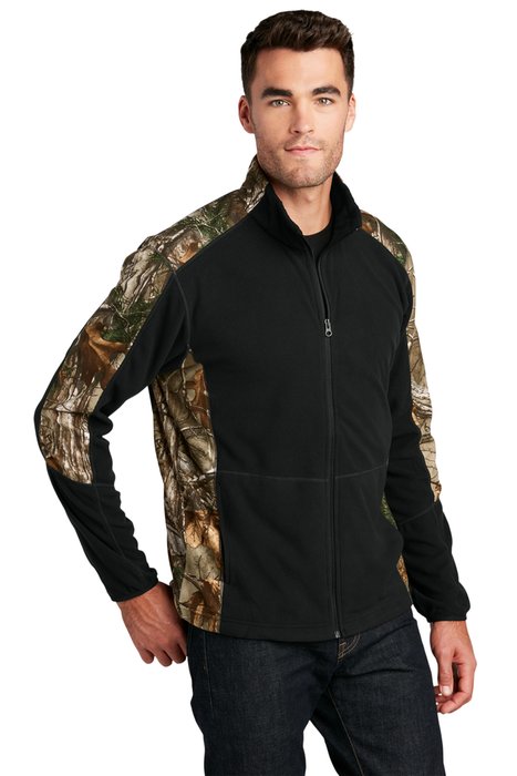 F230C Port Authority Camouflage Microfleece Full-Zip Jacket Black/ Realtree Xtra