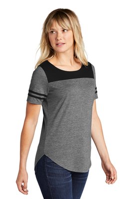 LST403 Sport-Tek 4.4-ounce T-Shirt Black Triad Solid/ Dark Grey Heather