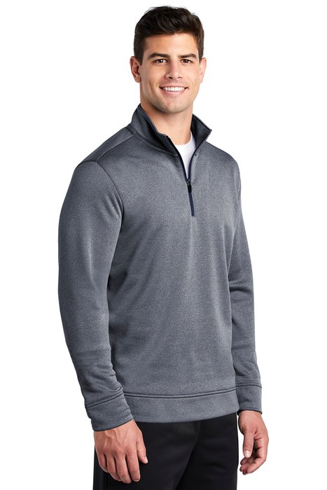 ST263 Sport-Tek PosiCharge Sport-Wick Heather Fleece 1/4-Zip Pullover True Navy Heather