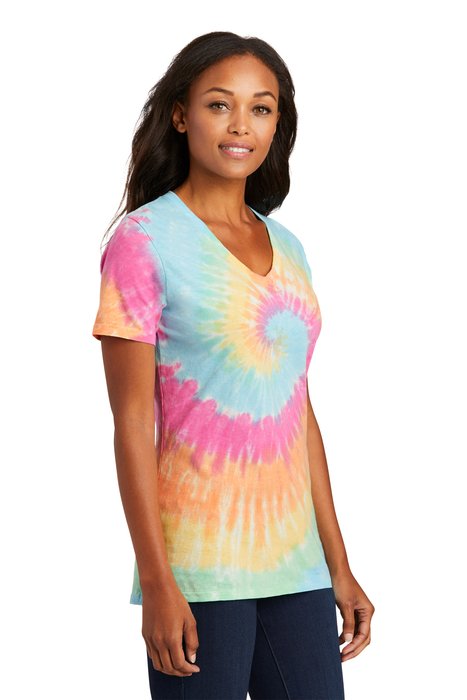 LPC147V Port & Company 5.4-ounce 100% Cotton T-Shirt Pastel Rainbow