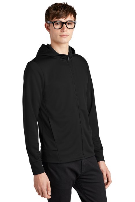 MM3002 MERCER+METTLE Double-Knit Full-Zip Hoodie Deep Black