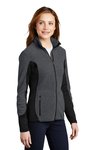 L227 Port Authority Ladies R-Tek Pro Fleece Full-Zip Jacket Charcoal Heather/ Black