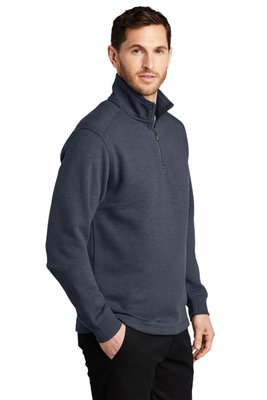 F295 Port Authority Slub Fleece 1/4-Zip Pullover Slate Grey